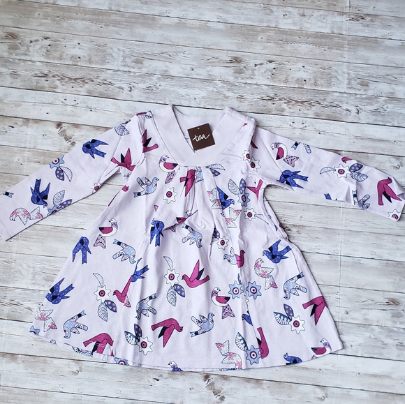Tea Collection Other - Tea Collection Long Sleeve Dress with Birds